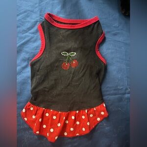 Cherry Delight Cat Dress - Black and Red
